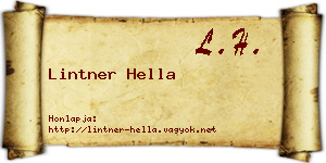 Lintner Hella névjegykártya