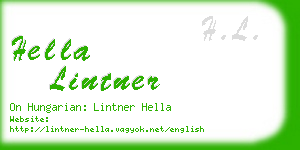 hella lintner business card